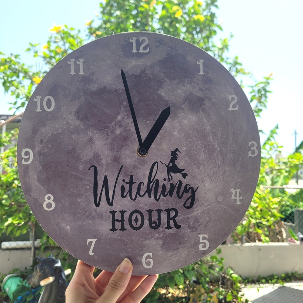 Witchy Hour Full Moon Clock